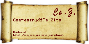 Cseresznyés Zita névjegykártya